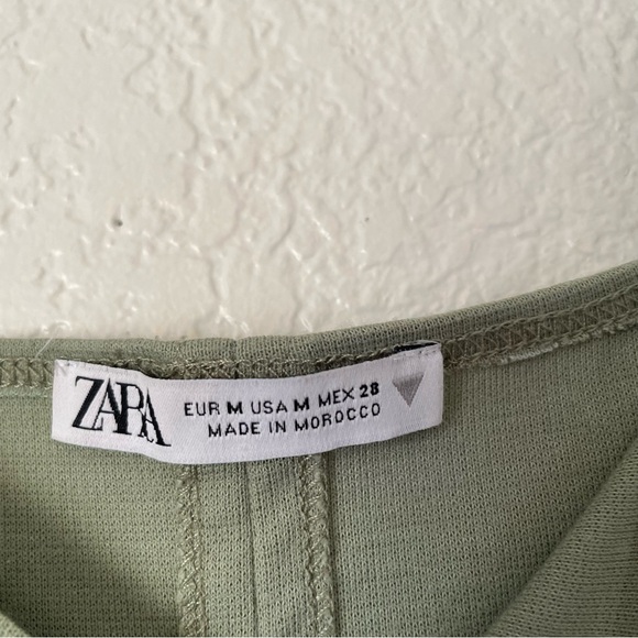 Zara Sage Green Trim Midi Sleeveless Bodycon Dress - Picture 4 of 5